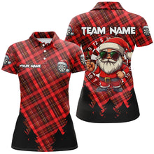 Load image into Gallery viewer, Funny Christmas Santa Custom Red Plaid Pattern Dart Shirts For Women, Christmas Darts Outfit Jerseys TDM2808