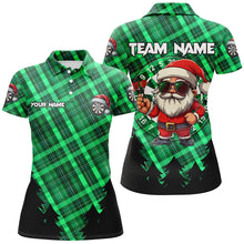 Load image into Gallery viewer, Funny Christmas Santa Custom Green Plaid Pattern Dart Shirts For Women, Christmas Darts Outfit Gift TDM2809