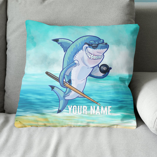 Personalized Funny Billiard Shark Pillow Best Custom Pool Throw Pillows TDM0803