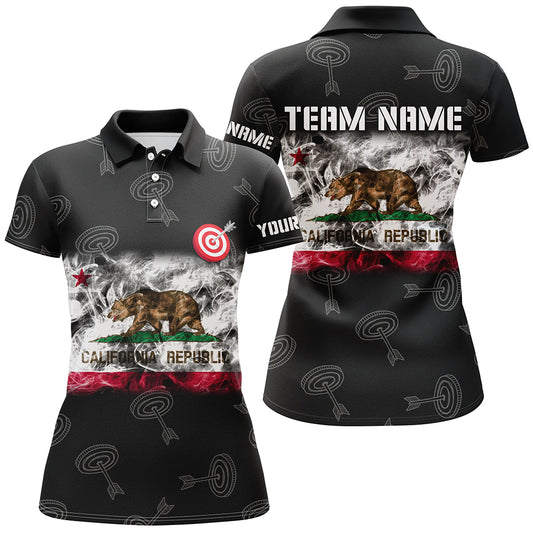 Personalized Archery California Flag Polo Shirts For Women Custom Patriotic Team Archery Jerseys TDM0974