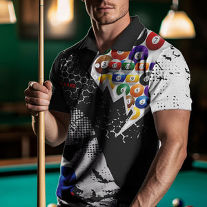 Personalized Grunge Style 10 Ball Billiard Shirts For Men Custom 10 Ball Pool Billiard Team Jerseys TDM3486