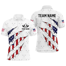 Load image into Gallery viewer, Personalized American Flag Darts Pattern Polo &amp; Quarter-Zip Shirts For Men, Patriotic Darts Jerseys TDM1675