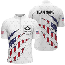 Load image into Gallery viewer, American Flag Darts Shirt With Pocket Custom Dart Team Jersey Polo &amp; 1/4 Zip TDM1675