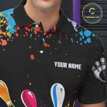 Load image into Gallery viewer, Funny Colorful Bowling Shirts For Men Custom Bowling Team Jersey Polo &amp; 1/4 Zip, Bowling Gifts TDM6590
