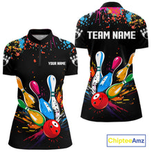 Load image into Gallery viewer, Funny Colorful Bowling Shirts For Women Custom Bowling Team Jersey Polo &amp; 1/4 Zip, Bowling Gifts TDM6590