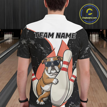 Personalized Funny Bulldog Bowling Shirts For Men Custom Bowling Team Jersey Polo & 1/4 Zip TDM6595