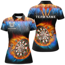 Load image into Gallery viewer, Personalized Darts Board Water And Fire 3D Printed Women Dart Shirts With Pocket Darts Jerseys TDM3063