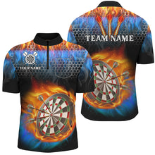 Load image into Gallery viewer, Personalized Darts Board Water And Fire 3D Printed Men Dart Shirts With Pocket Darts Jerseys TDM3063