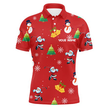 Load image into Gallery viewer, Funny Santa Red Christmas Pattern Men Golf Polo Shirt Custom Golf Tops For Women Best Golfing Gifts TDM3068