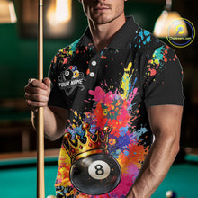 Load image into Gallery viewer, Colorful 8 Ball Crown Aim Shoot Swear Repeat Billiard Shirt For Men Custom Pool Team Jersey|Black TDM5796