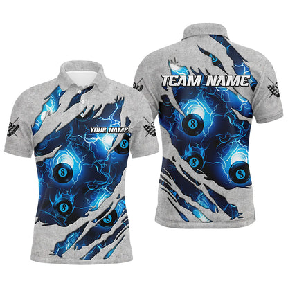 Personalized Blue 8 Ball Pool Pattern Custom Thunder Lightning Billiard Ball 8 Jerseys For Men TDM1899