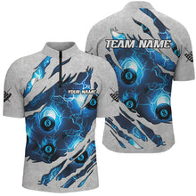 Load image into Gallery viewer, Personalized Blue 8 Ball Pool Pattern Custom Thunder Lightning Billiard Ball 8 Jerseys For Men TDM1899