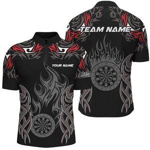 Personalized Darts Tournament Jerseys For Men Custom Dartboard Fire Flame Darts Team Shirts |Red TDM2104