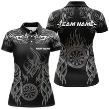 Load image into Gallery viewer, Personalized Darts Tournament Jersey For Women Custom Dartboard Fire Flame Darts Team Shirts | White TDM2334