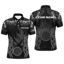 Load image into Gallery viewer, Personalized Darts Tournament Jersey For Men Custom Dartboard Fire Flame Darts Team Shirts | White TDM2334