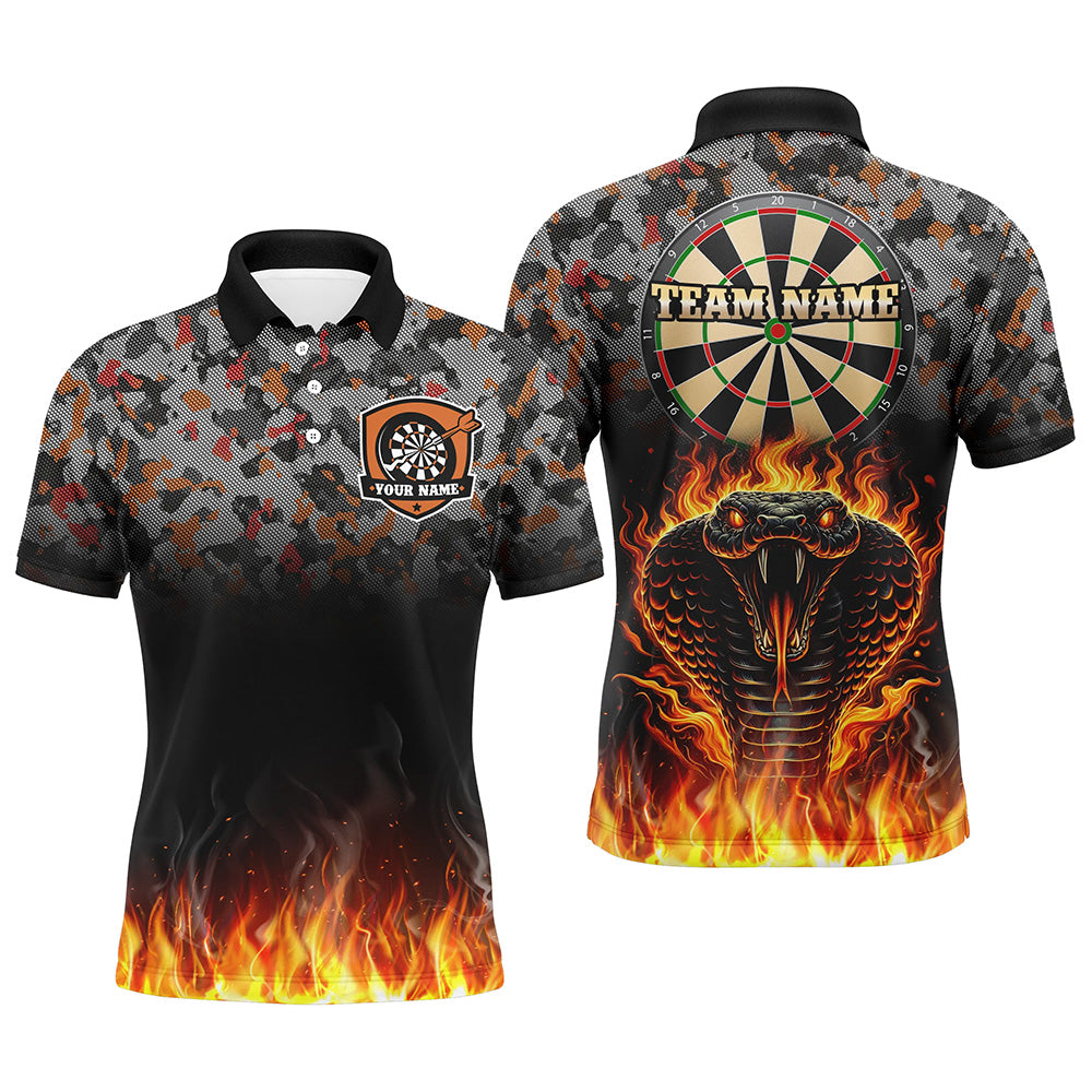 Personalized Camouflage Striking Snake Dart Shirts For Men Custom 3D Fire Flame Dart Jerseys TDM3071