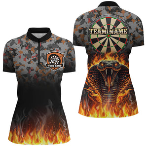 Personalized Camouflage Striking Snake Dart Shirts For Women Custom 3D Fire Flame Dart Jerseys TDM3071