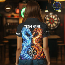 Load image into Gallery viewer, Personalized Fire And Icy Dragon Darts Shirt For Women, Lightning Darts Jersey Polo &amp; 1/4 Zip TDM6184