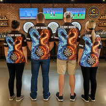 Load image into Gallery viewer, Personalized Fire And Icy Dragon Darts Shirt For Women, Lightning Darts Jersey Polo &amp; 1/4 Zip TDM6184