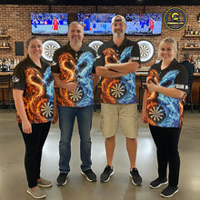 Load image into Gallery viewer, Personalized Fire And Icy Dragon Darts Shirt For Women, Lightning Darts Jersey Polo &amp; 1/4 Zip TDM6184