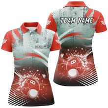 Load image into Gallery viewer, Personalized Red Grunge Break 8 Ball Billiard Shirts For Women, Retro Team League Billiard Jerseys TDM2345