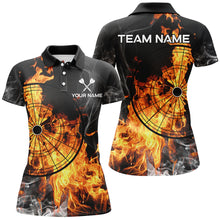 Load image into Gallery viewer, Personalized Fire Flame Dart Shirts For Women Custom Smoke Dart Jerseys, Unique Dart Team Shirts TDM3091