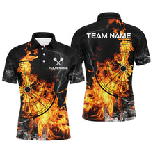 Load image into Gallery viewer, Personalized Fire Flame Dart Shirts For Men Custom Smoke Dart Jerseys, Unique Dart Team Shirts TDM3091