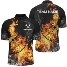 Load image into Gallery viewer, Personalized Fire Flame Dart Shirts For Men Custom Smoke Dart Jerseys, Unique Dart Team Shirts TDM3091