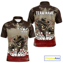 Load image into Gallery viewer, Funny Tornado Grunge Bowling Shirt For Men Custom Bowling Team Jersey Polo &amp; Quarter Zip Shirts TDM6203