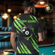 Load image into Gallery viewer, Black And Green Scratch Billiard Shirts For Men Custom 8 Ball Crown Pool Team Jersey Polo &amp; 1/4 Zip TDM6623