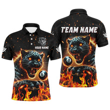 Load image into Gallery viewer, Personalized Panther Fire Flame 8 Ball Billiard Shirts For Men Custom Billiard League Team Jerseys TDM3092