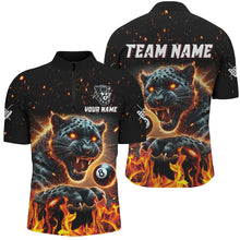 Load image into Gallery viewer, Personalized Panther Fire Flame 8 Ball Billiard Shirts For Men Custom Billiard League Team Jerseys TDM3092