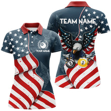 Load image into Gallery viewer, American Flag Eagle 8 Ball &amp; 9 Ball Billiard Shirts For Women Custom Patriotic Cool Billiard Jerseys TDM3094