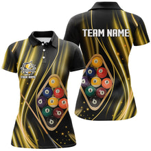 Load image into Gallery viewer, Custom Yellow Jerseys 9 Ball Billiard Polo &amp; Quarter-Zip Shirts For Women, 9 Ball Pool Team Shirts TDM1709