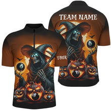 Load image into Gallery viewer, Grim Reaper &amp; Pumpkin With 8 Ball Pool Billiard Jerseys For Men, Funny Halloween Billiard Shirts TDM2377