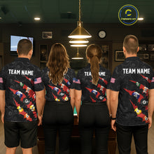 Load image into Gallery viewer, Custom Red 8 Ball Pool Scratch Billiard Shirt For Women, Black Billiard Team Jersey Polo &amp; 1/4 Zip TDM6437