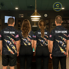 Load image into Gallery viewer, Custom Tan 8 Ball Pool Scratch Billiard Shirt For Women, Black Billiard Team Jersey Polo &amp; 1/4 Zip TDM6438