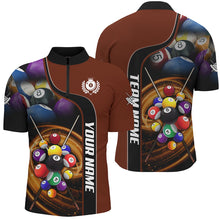 Load image into Gallery viewer, Personalized 3D Billiard Balls Red Dark Custom Billiard Shirts For Men, Billiard Team Jersey Attire TDM2129