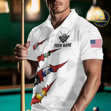 Load image into Gallery viewer, Personalized Scratch 8 Ball Billiard Shirt For Men Custom Pool Jersey, Billiard Team Shirt |Red TDM5989