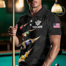 Load image into Gallery viewer, Personalized Scratch 8 Ball Billiard Shirt For Men Custom Pool Jersey, Billiard Team Shirt |Black TDM5990