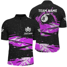 Load image into Gallery viewer, Custom Purple Grunge Billiard 8 Ball Jerseys Shirts For Men, Personalized Billiard Pool Player Gift TDM1940