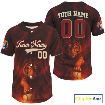 Flames Men's Baseball Jersey Custom Tiger Baseball Jersey For Newborns, Baseball Team NYN1259