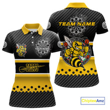 Load image into Gallery viewer, Yellow Black Darts Bee Custom Name Darts Shirts For Women, Funny Darts Apparel, Best Darts Gifts TDM4918