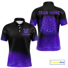 Load image into Gallery viewer, Personalized Sea Purple Gradient Darts Polo &amp; Quarter Zip Custom Dart Shirts For Men Dart Jerseys TDM4709