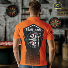Load image into Gallery viewer, Orange Sport Style Dart Arrows Dart Polo &amp; 1/4 Zip Shirts For Men, Dart Jerseys NYN0059