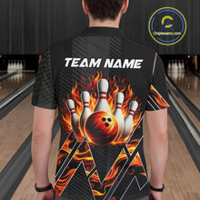 Load image into Gallery viewer, Personalized Fire Flame Bowling Jersey For Men Custom Bowling Team Shirt Polo &amp; 1/4 Zip |Orange TDM6238