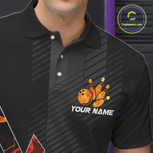 Load image into Gallery viewer, Personalized Fire Flame Bowling Jersey For Men Custom Bowling Team Shirt Polo &amp; 1/4 Zip |Orange TDM6238