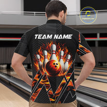 Load image into Gallery viewer, Personalized Fire Flame Bowling Jersey For Men Custom Bowling Team Shirt Polo &amp; 1/4 Zip |Orange TDM6238