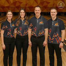 Load image into Gallery viewer, Personalized Fire Flame Bowling Jersey For Men Custom Bowling Team Shirt Polo &amp; 1/4 Zip |Orange TDM6238