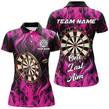 Load image into Gallery viewer, One Last Aim 3D Fire Flame Pink Darts Shirts For Women Custom Darts Saying Shirts, Darts Jerseys TDM2656